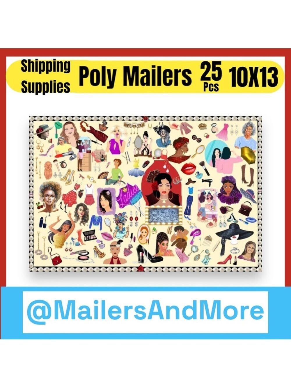 25 10X13 Poly Mailers Fashion Makeup Girls Ladies Night Flat PRICE IS FIRM - Picture 5 of 15
